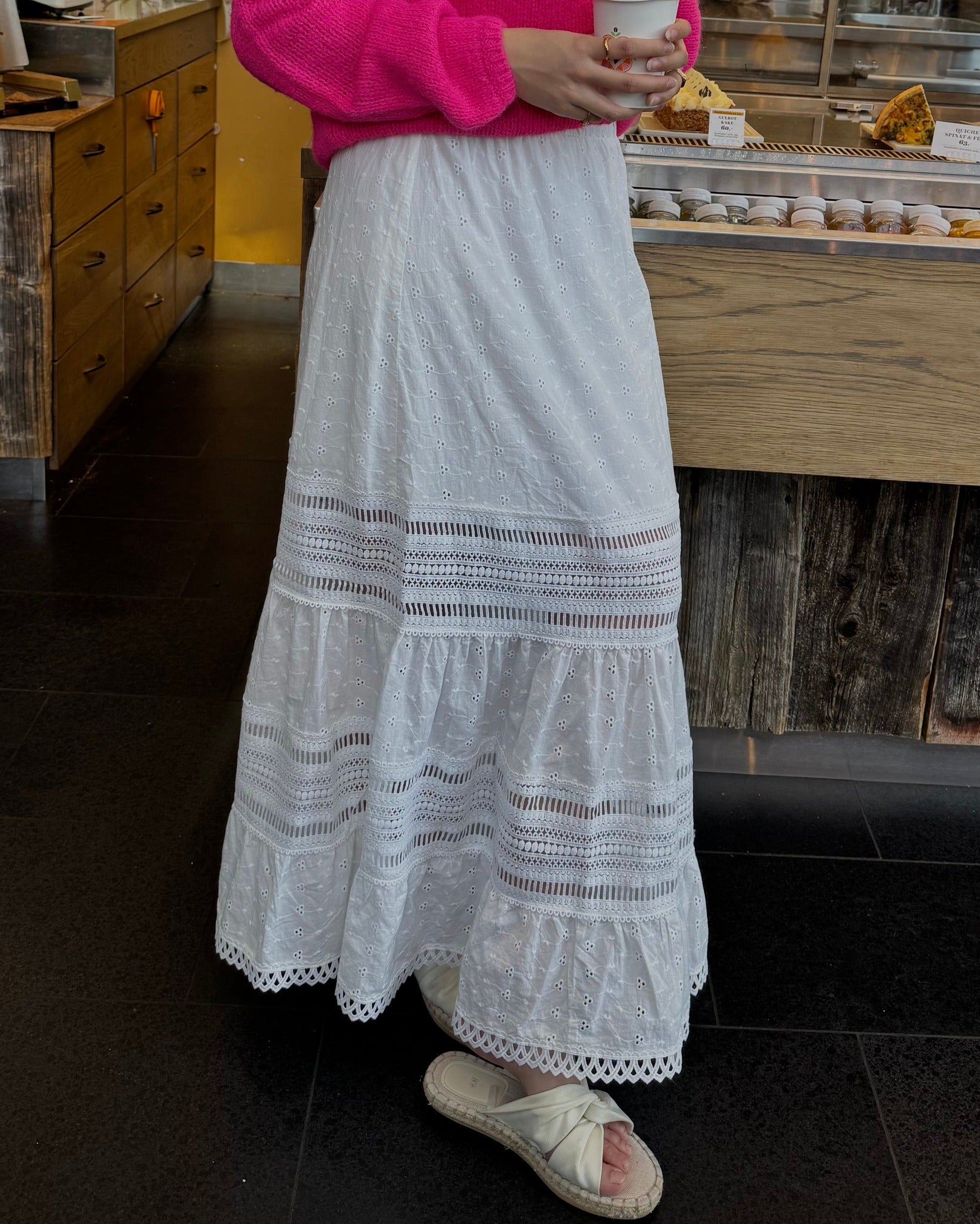 YASCARMEN Long Skirt - Star White